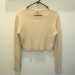 BB DAKOTA by Steve Madden Cropped Wool Sweater Ivory Small